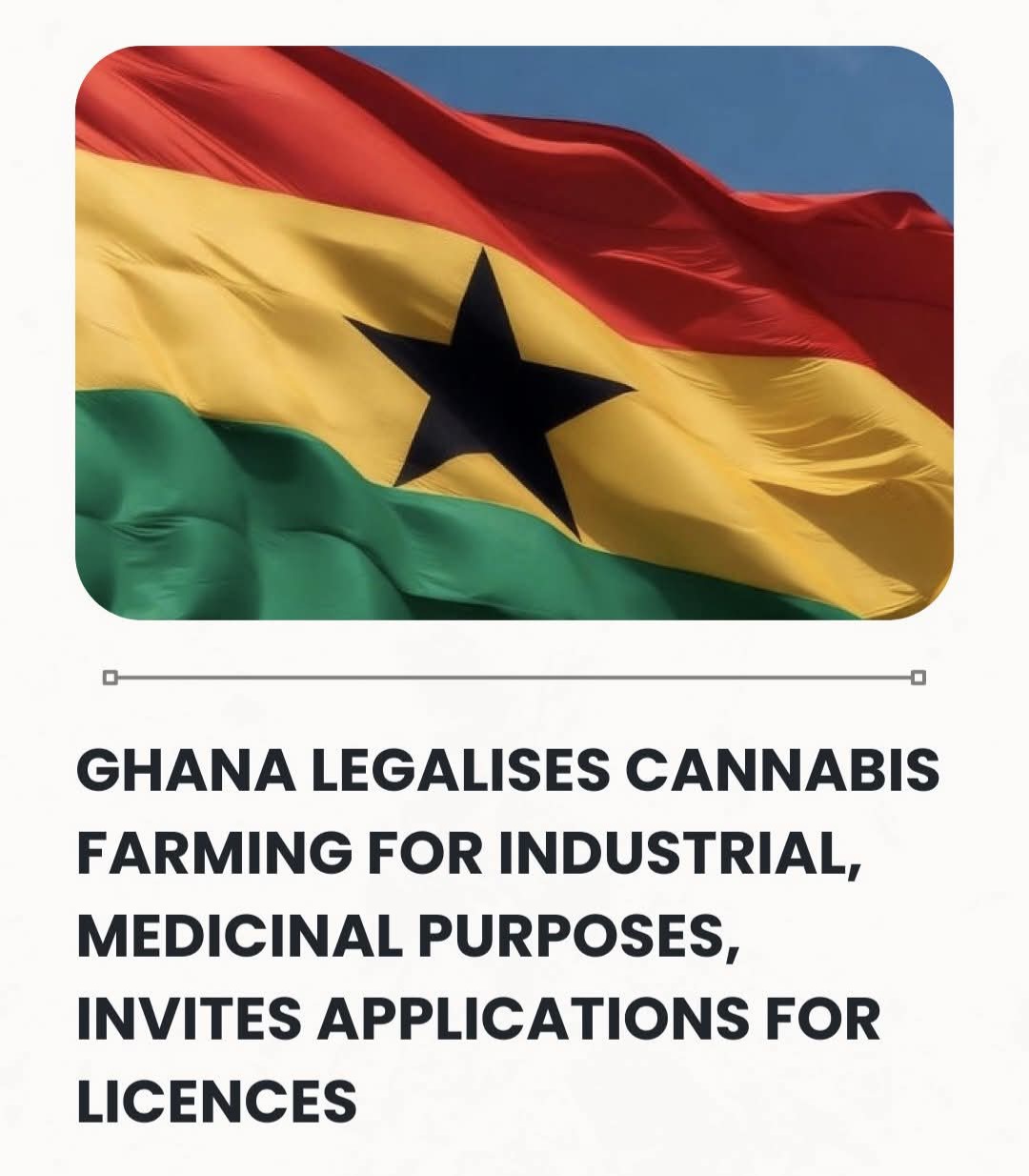 Ghana Legalises Cannabis Farming for Industrial, Medicinal Purposes, Invites Applications for Licences